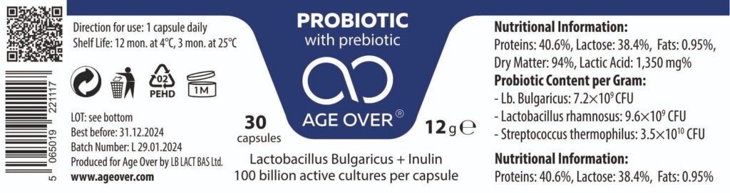 Probiotic 100 Billion Bacteria with Prebiotic